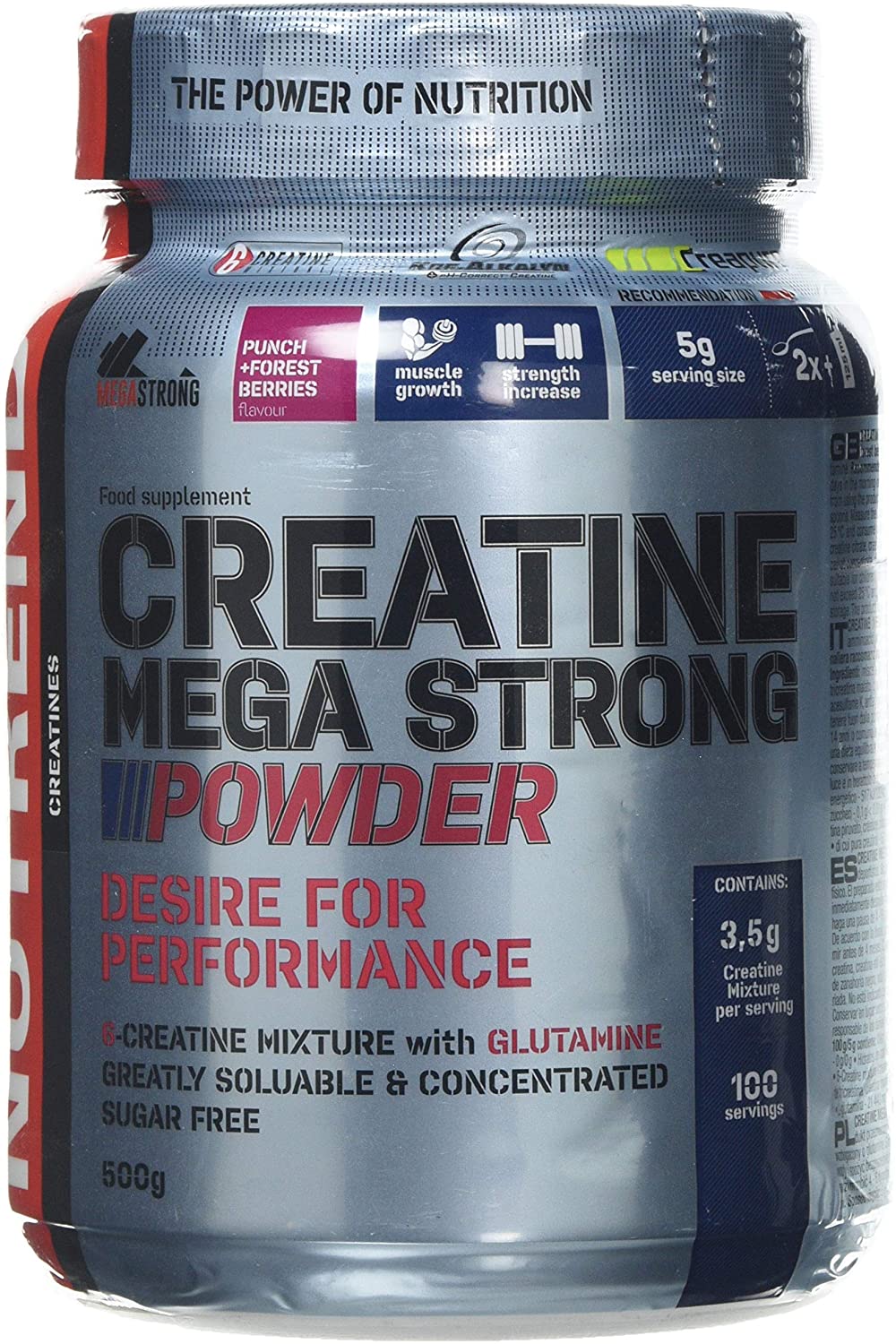 Nutrend Creatine Mega Strong Power, Punch & Forest Berries - 500g