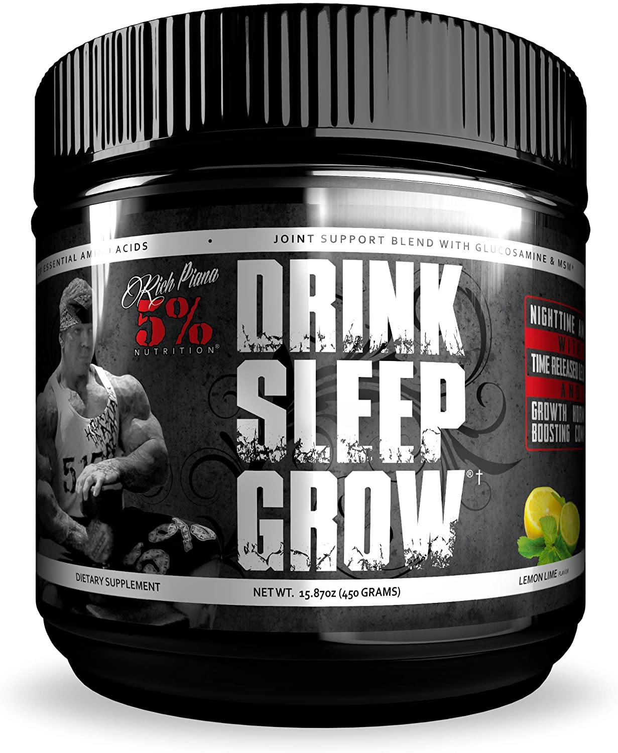 5% Nutrition Drink Sleep Grow Night Time Aminos, Lemon Lime - 450g