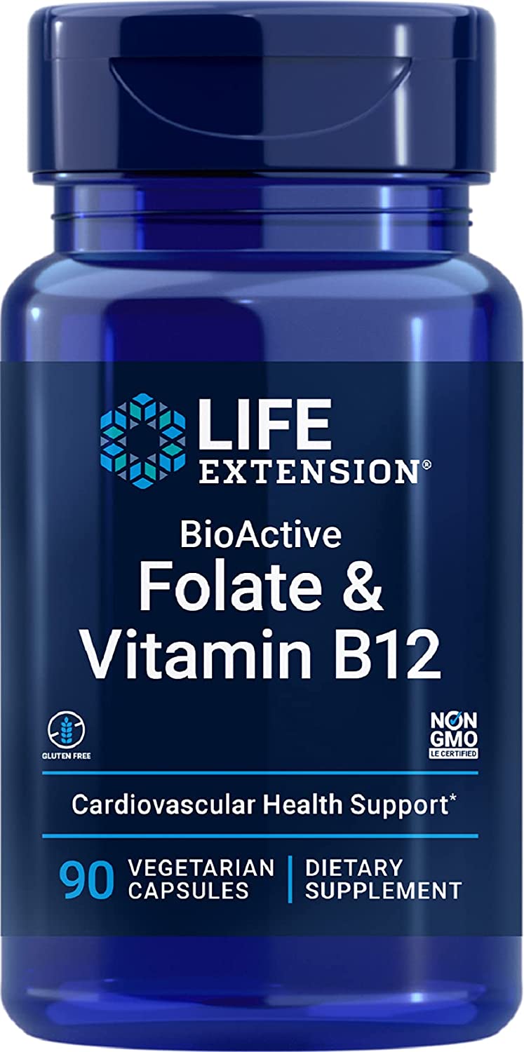 Life Extension BioActive Folate & Vitamin B12 - 90 vcaps