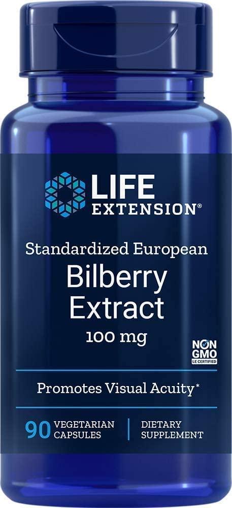 Life Extension Bilberry Extract Standardized European, 100mg - 90 vcaps