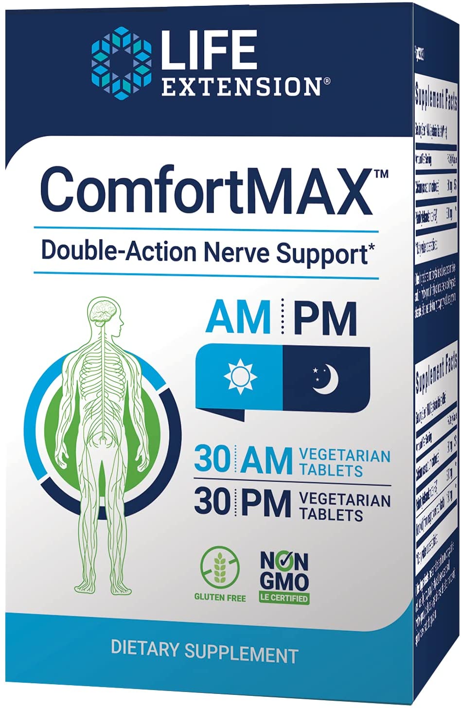Life Extension ComfortMax - 30 AM + 30 PM vegetarian tabs