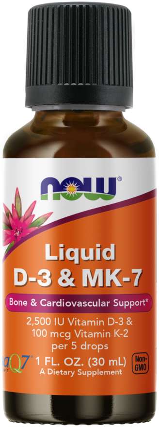 NOW Foods Liquid D-3 & MK-7 - 30 ml.