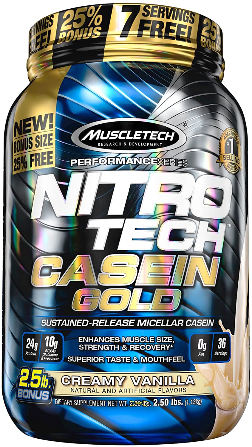 MuscleTech Nitro-Tech Casein Gold, Creamy Vanilla - 1130g