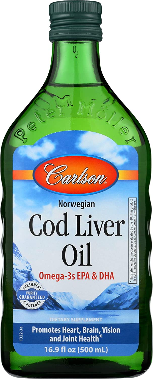 Carlson Labs Norwegian Cod Liver Oil, 1100mg Unflavored - 500 ml.