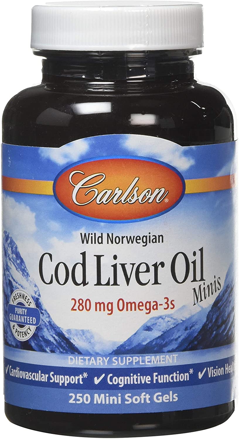 Carlson Labs Cod Liver Oil Minis, 280mg - 250 mini softgels