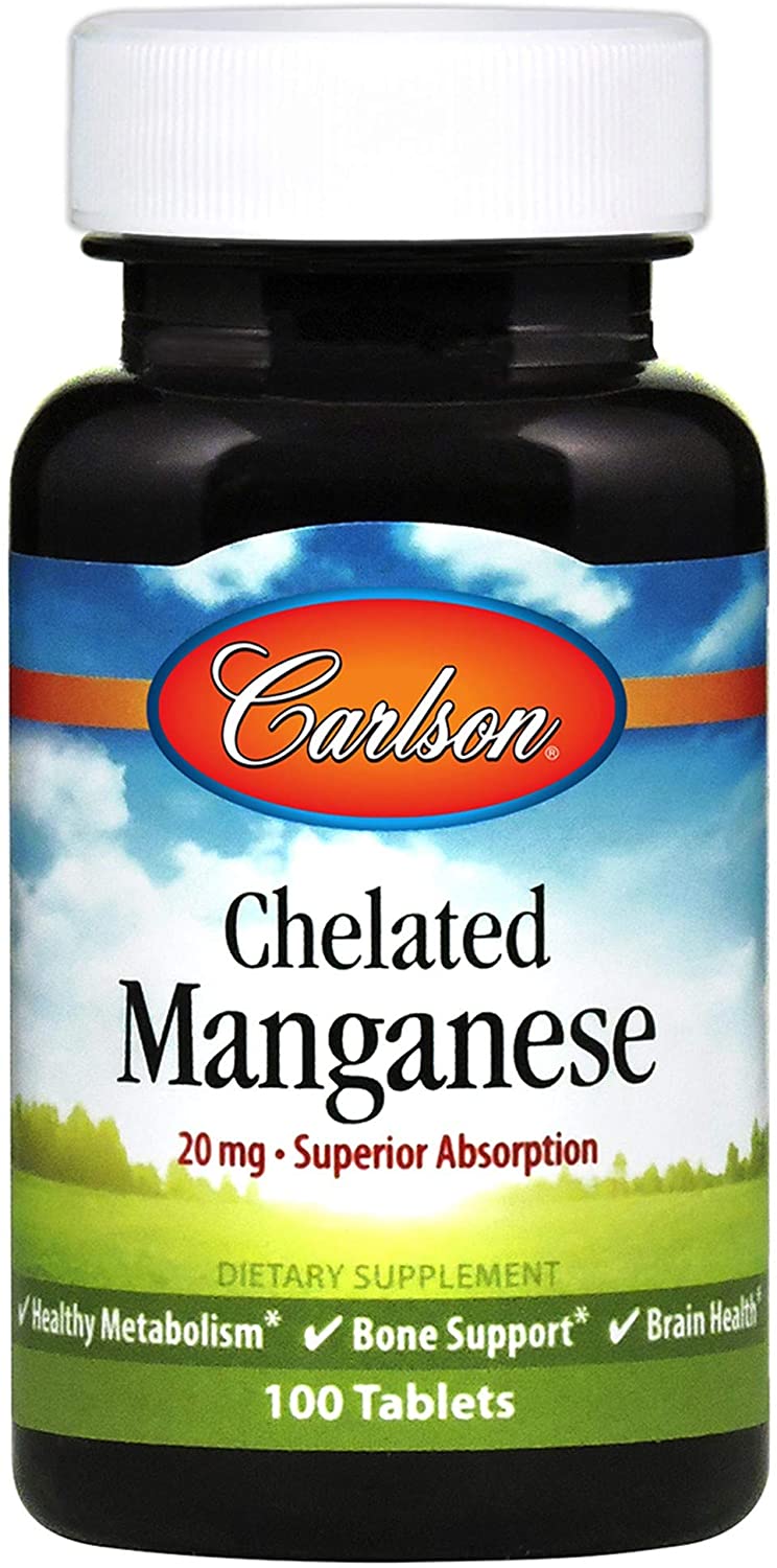 Carlson Labs Chelated Manganese, 20mg - 100 tabs