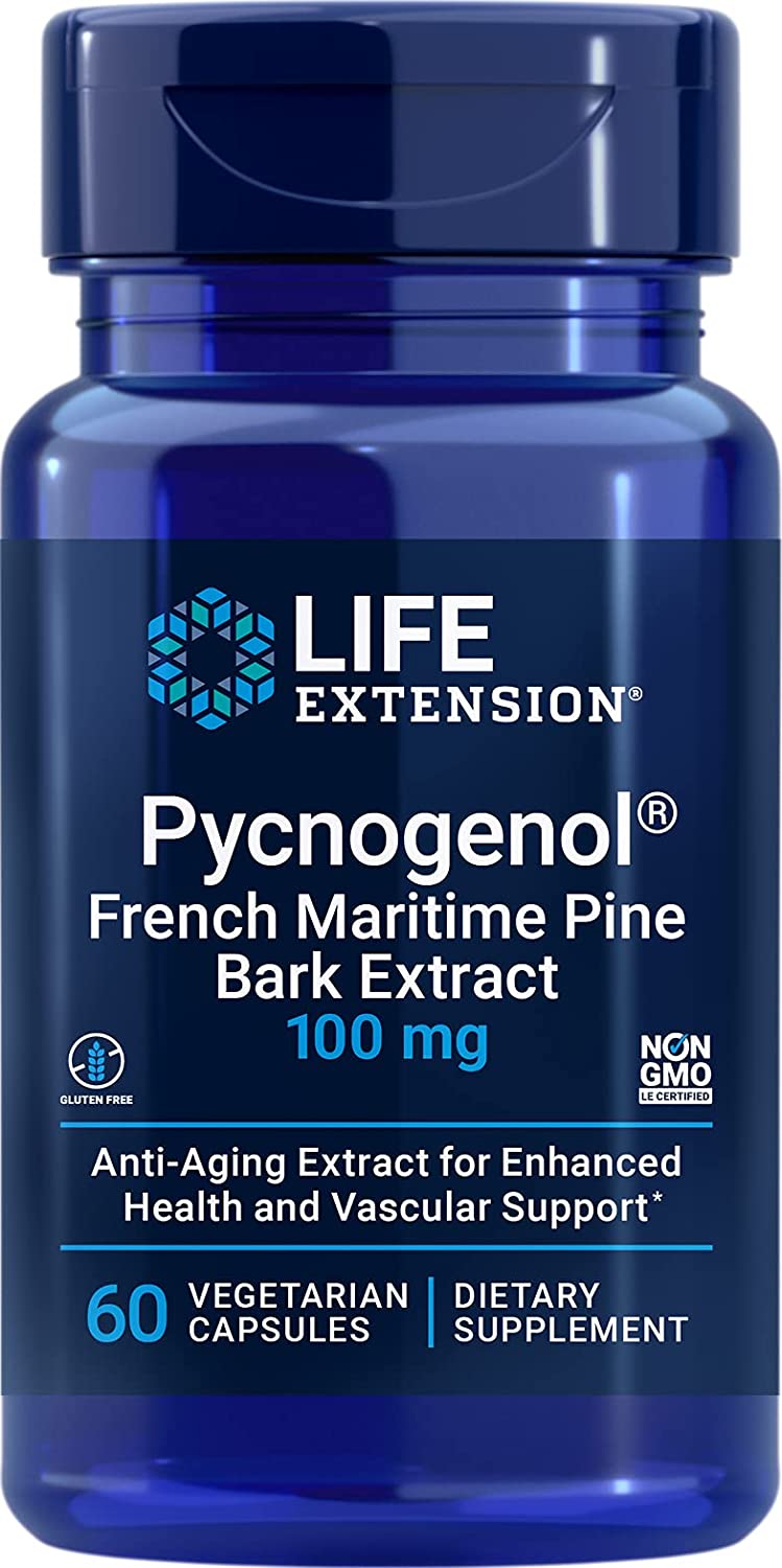 Life Extension Pycnogenol French Maritime Pine Bark Extract, 100mg - 60 vcaps