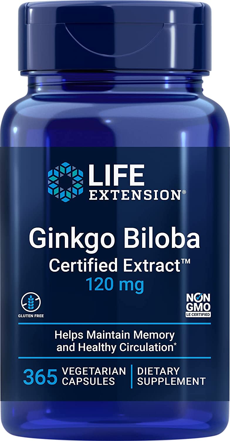 Life Extension Ginkgo Biloba, Certified Extract, 120mg - 365 vcaps