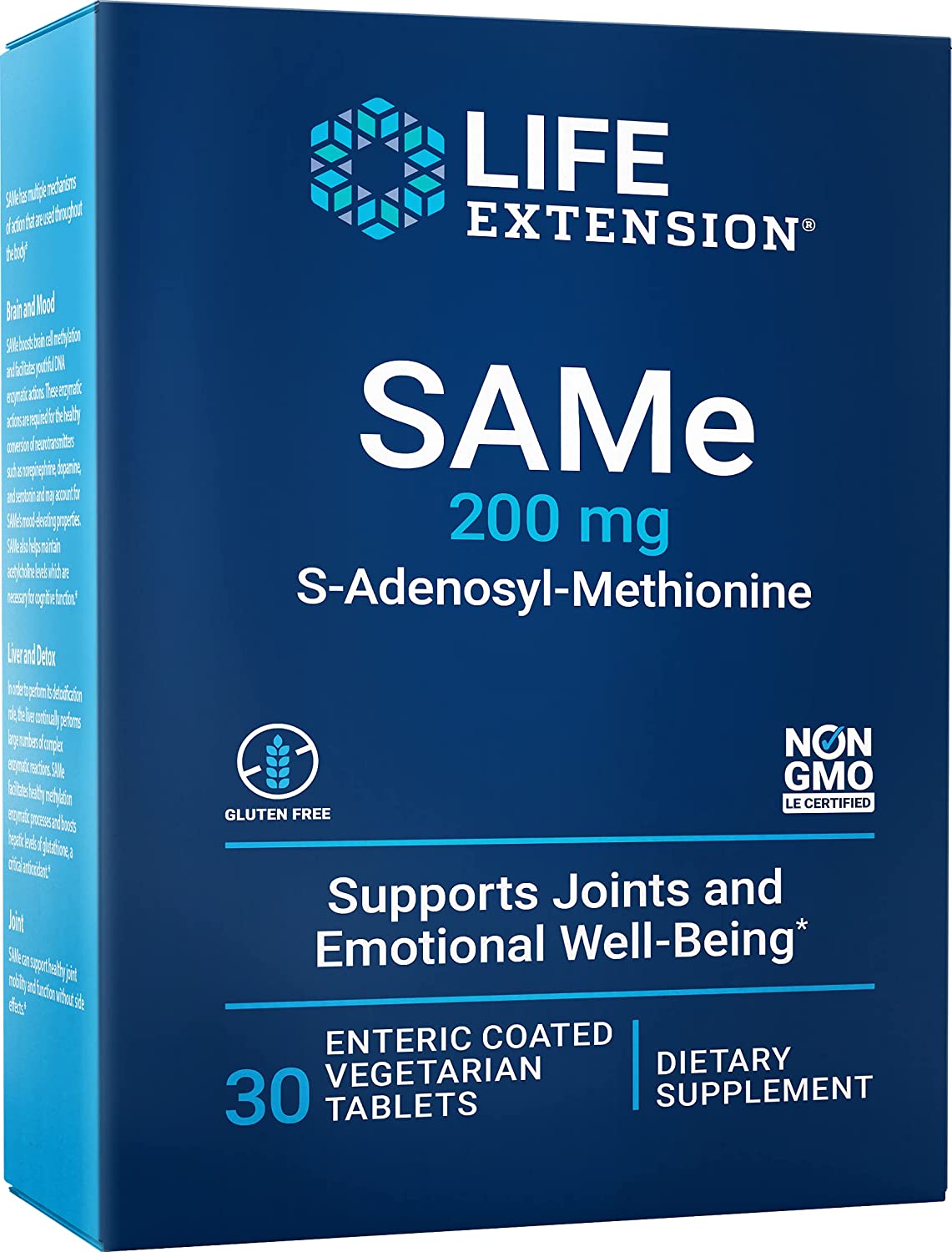 Life Extension SAMe S-Adenosyl-Methionine, 200mg - 30 enteric coated tabs
