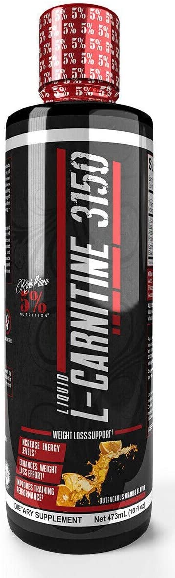5% Nutrition Liquid L-Carnitine 3150, Outrageous Orange - 473 ml.