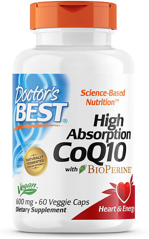 Doctor's Best High Absorption CoQ10 with BioPerine, 600mg - 60 vcaps