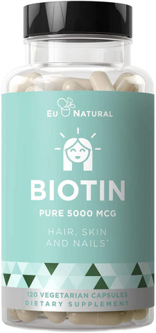 Eu Natural Biotin, 5000mcg - 120 vcaps