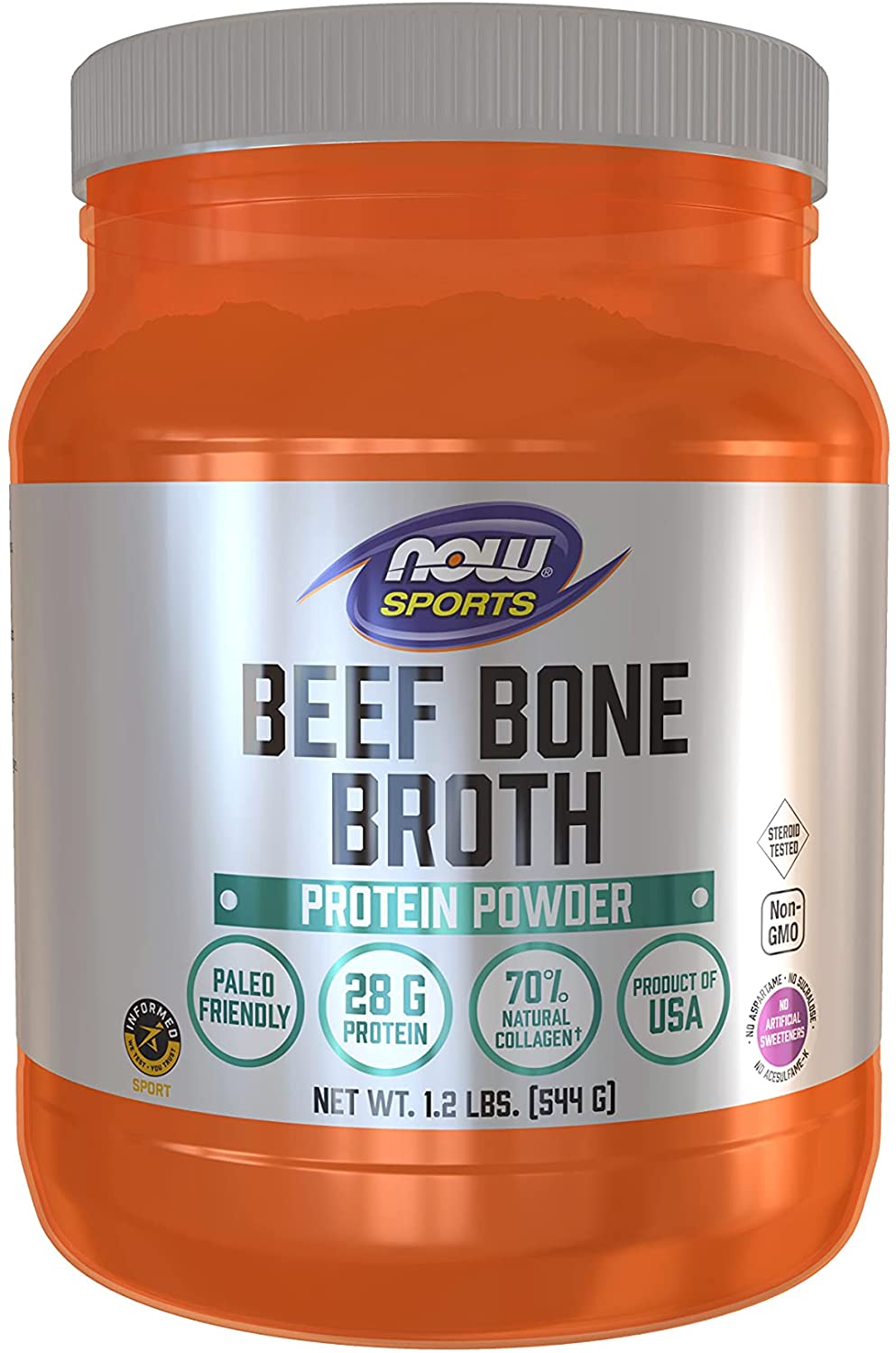 NOW Foods Bone Broth, Beef Powder 544g