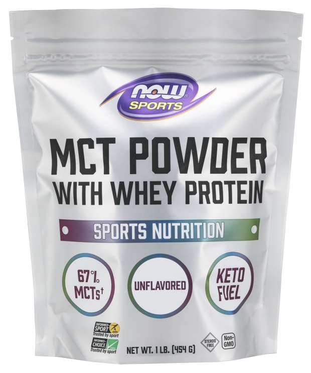 NOW Foods MCT Powder with Whey Protein, Unflavored - 454g