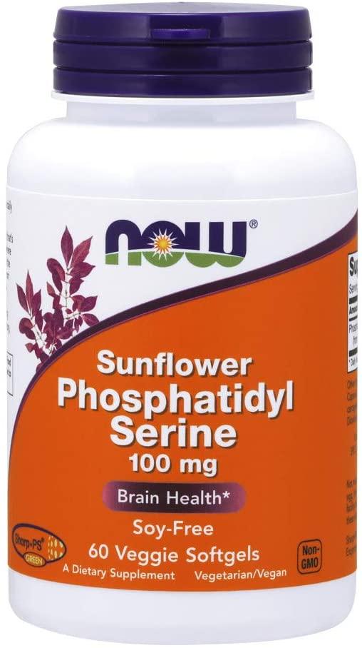 NOW Foods Sunflower Phosphatidyl Serine, 100mg - 60 veggie softgels