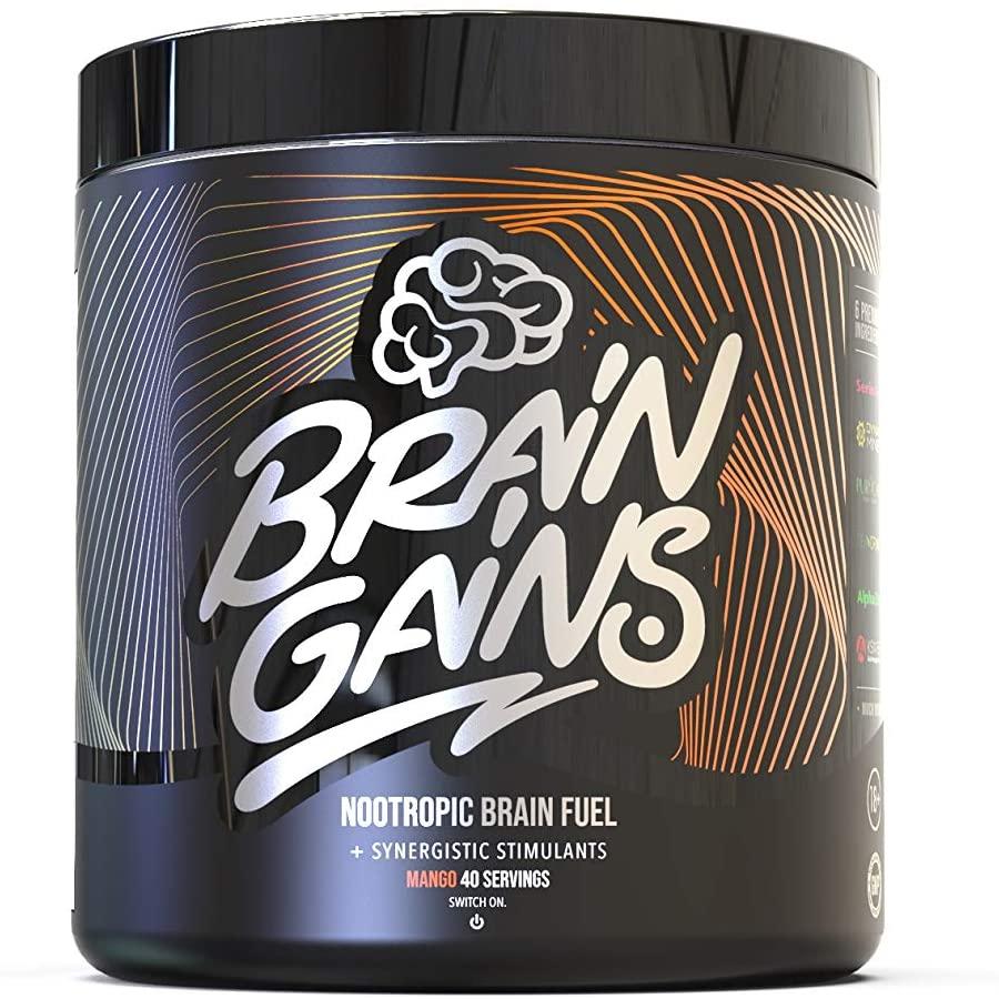 Brain Gains Nootropic Brain Fuel Switch-On Black Edition, Mango - 300g