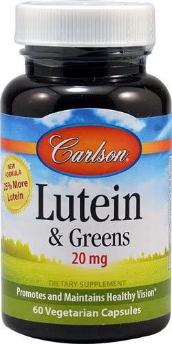 Carlson Labs Lutein & Greens, 20mg - 60 vcaps