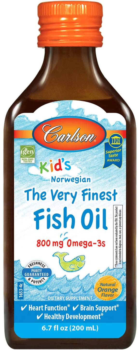 Carlson Labs Kid's The Very Finest Fish Oil, 800mg Natural Orange - 200 ml.