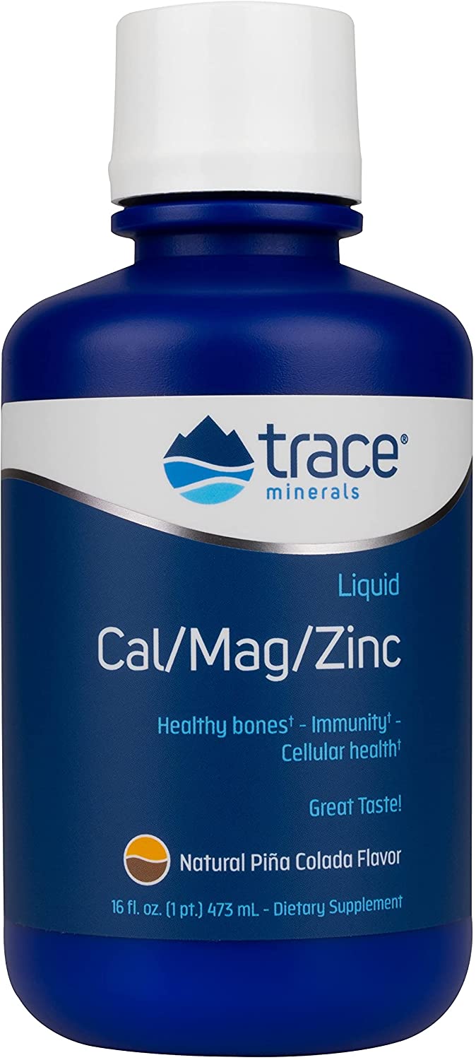 Trace Minerals Liquid Cal/Mag/Zinc, Pina Colada - 473 ml.