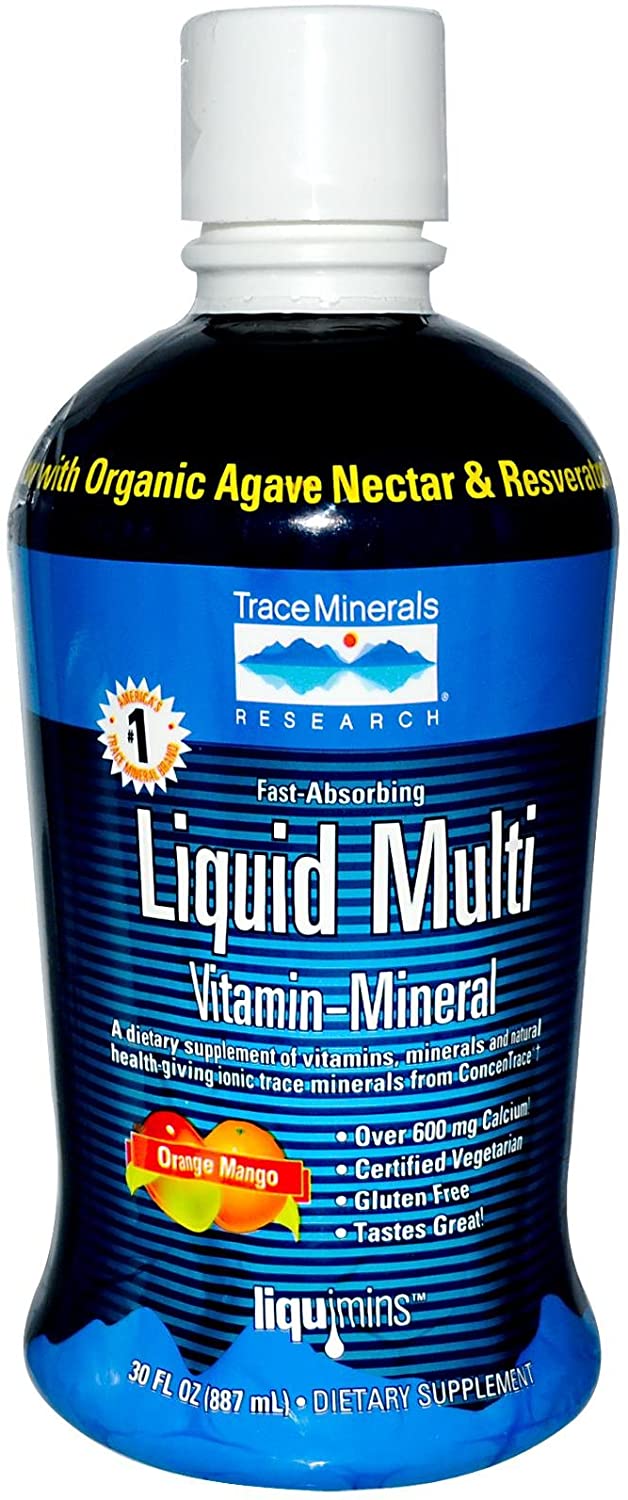 Trace Minerals Liquid Multi Vitamin-Mineral, Orange-Mango - 887 ml.