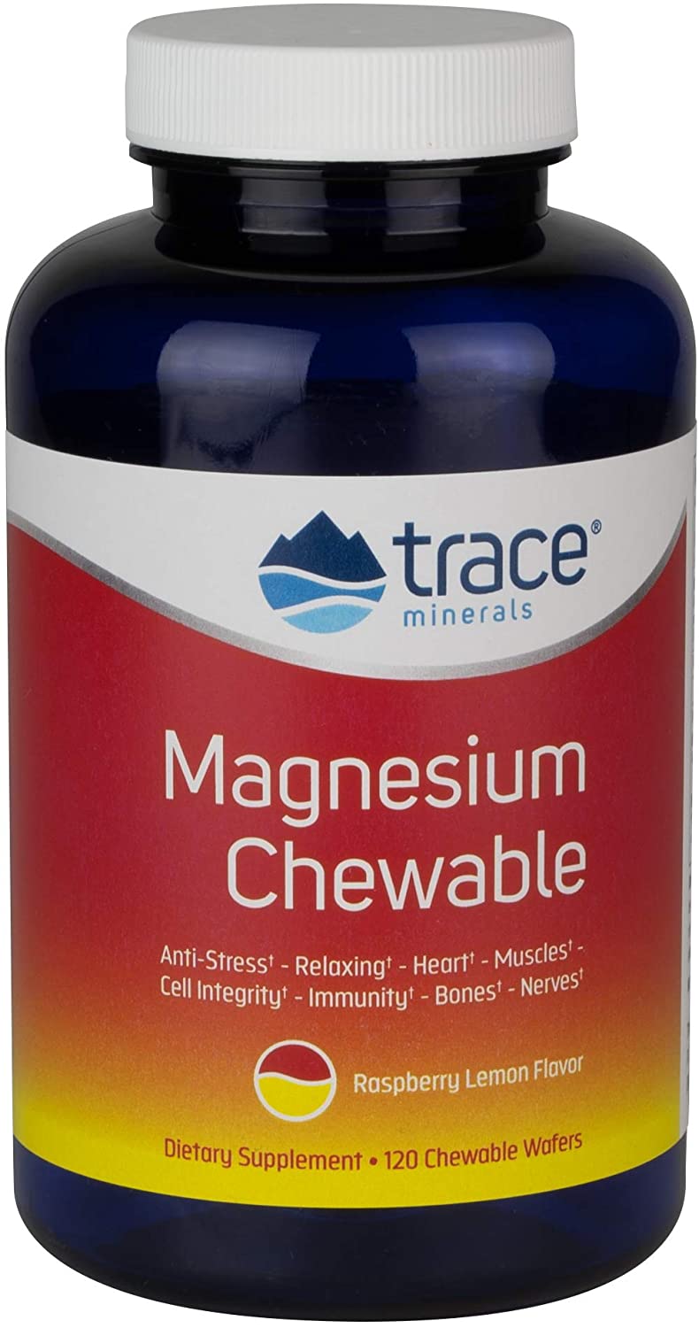Trace Minerals Magnesium Chewable, Raspberry Lemon - 30 chewable wafers