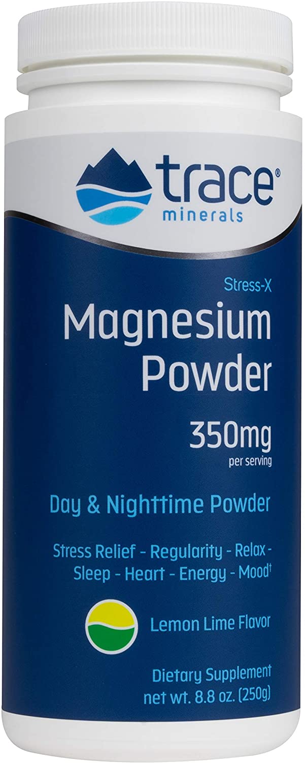 Trace Minerals Stress-X Magnesium Powder, Lemon Lime - 250g