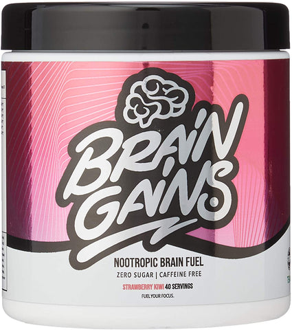 Brain Gains Nootropic Brain Fuel, Strawberry Kiwi - 260g