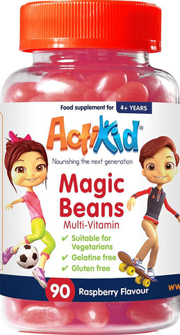 ActiKid Magic Beans Multi-Vitamin, Raspberry - 90 gummies
