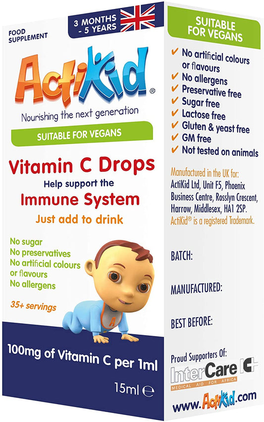 ActiKid Vitamin C Drops, Unflavoured - 15 ml.