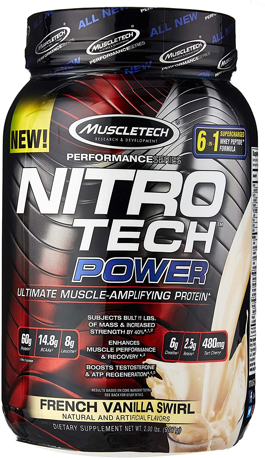 MuscleTech Nitro-Tech Power, French Vanilla Swirl - 907g