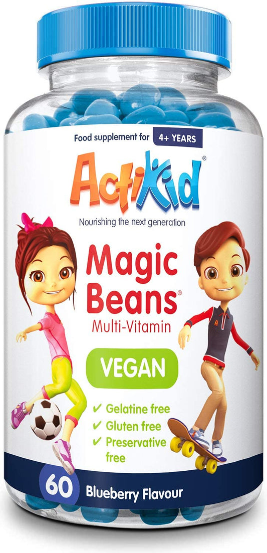ActiKid Magic Beans Multi-Vitamin - Vegan, Blueberry - 60 beans