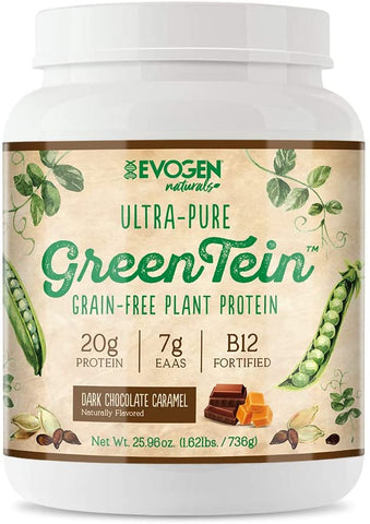 Evogen GreenTein - Grain-Free Plant Protein, Dark Chocolate Caramel - 736g