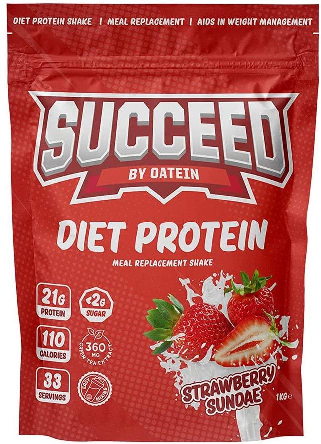Oatein Succeed Diet Whey, Strawberry Sundae - 1000g