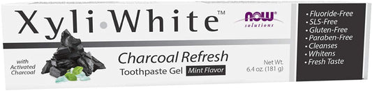 NOW Foods XyliWhite, Charcoal Refresh Toothpaste Gel - 181g