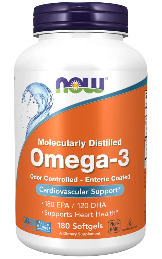 NOW Foods Omega-3 Enteric Coated - 180 softgels