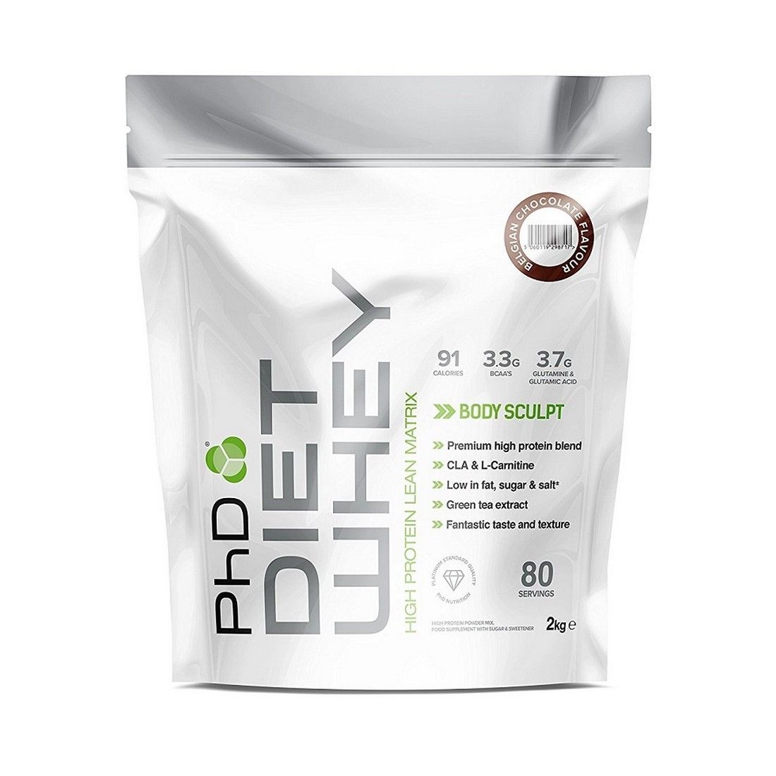 PhD Diet Whey, Belgian Chocolate - 2000g