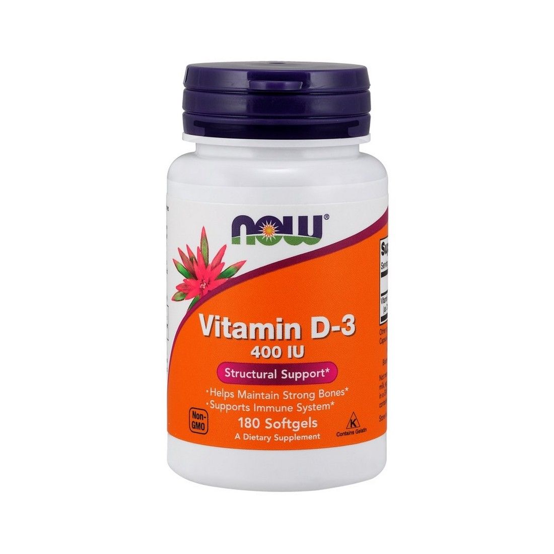 NOW Foods Vitamin D-3, 400 IU - 180 softgels