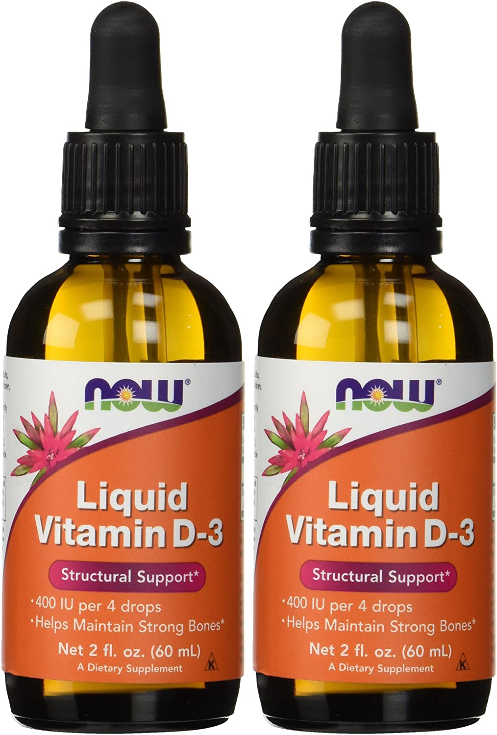 NOW Foods Vitamin D-3 Liquid, 400 IU - 60 ml.