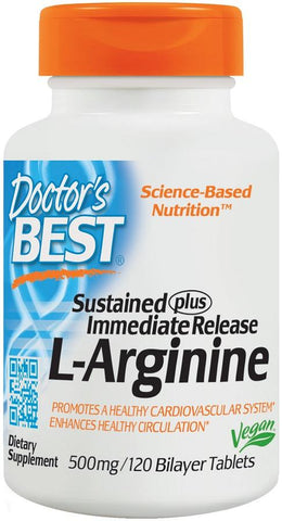 Doctor's Best L-Arginine - Sustained + Immediate Release, 500mg - 120 tabs