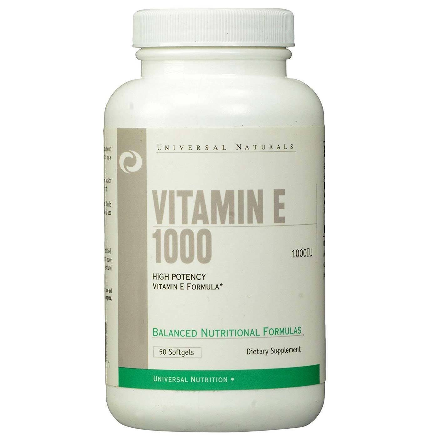 Universal Nutrition Vitamin E 1000, 1000 IU - 50 softgels