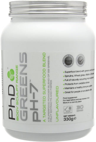 PhD Greens pH-7, Unflavoured - 330g