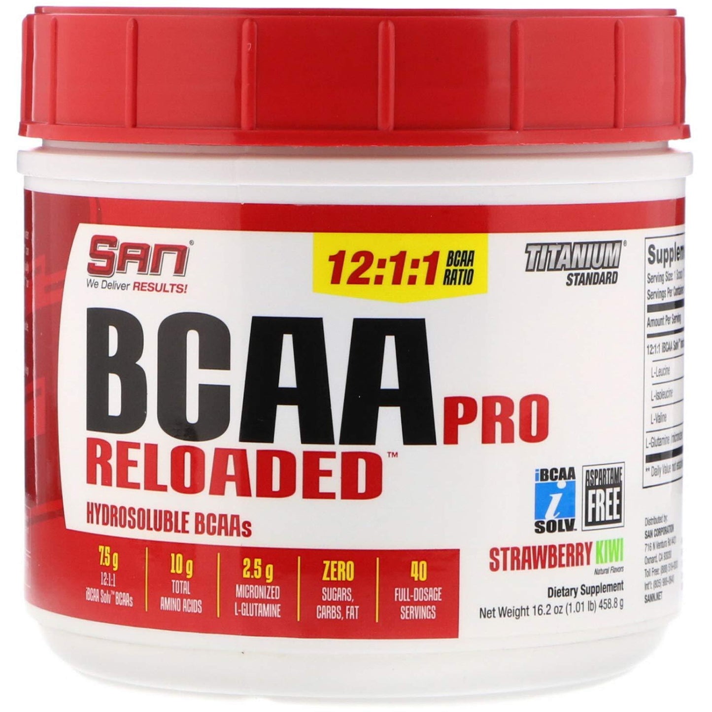 SAN BCAA Pro Reloaded, Strawberry Kiwi - 458g