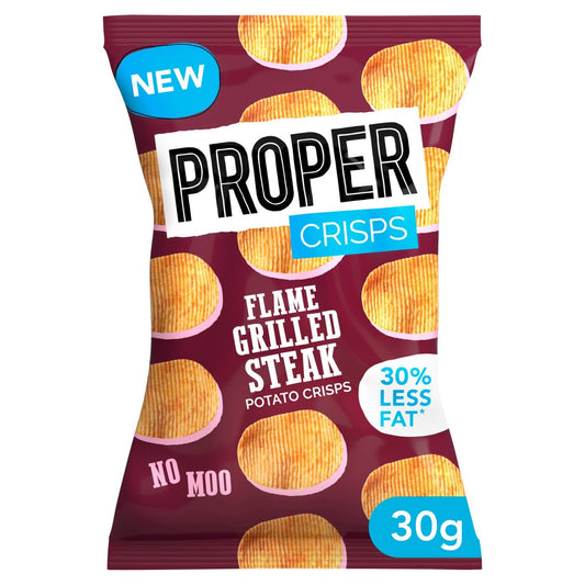 Propercrisps Flame Grilled Steak 30g (Pack of 24)