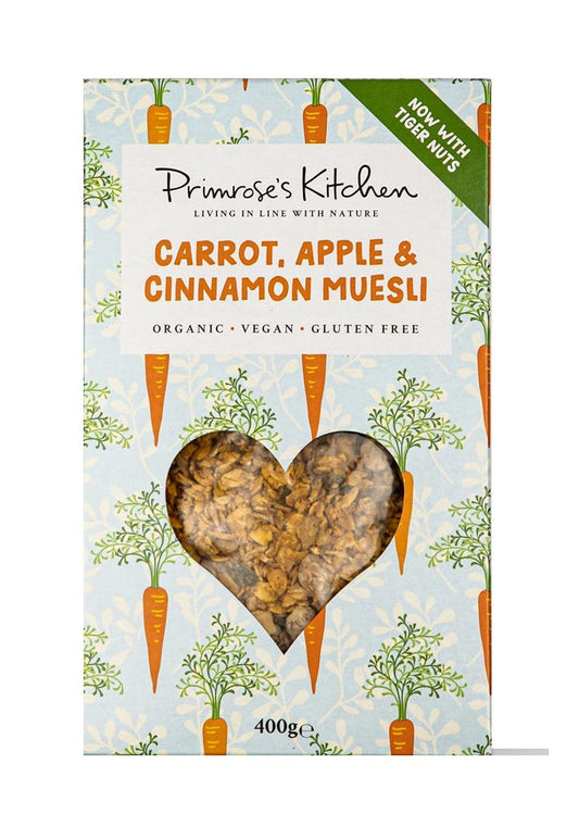 Primroses Kitchen Carrot Apple and Cinnamon Muesli Organic 400g (Pack of 6)