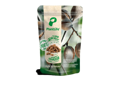 PlantLife Premium Raw Quality Organic Sicilian Almonds 325g (Pack of 7)