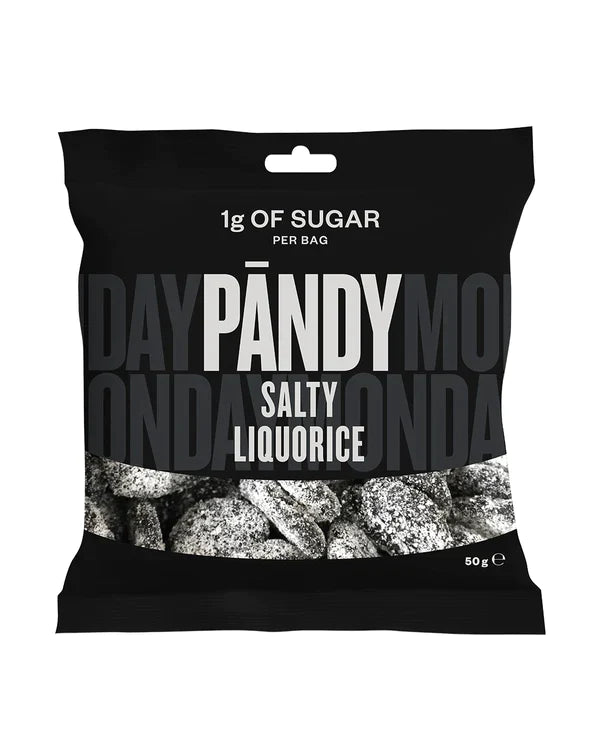 Pandy Candy Salty Liquorice - HFSS Compliant Jelly Sweets 50g (Pack of 14)