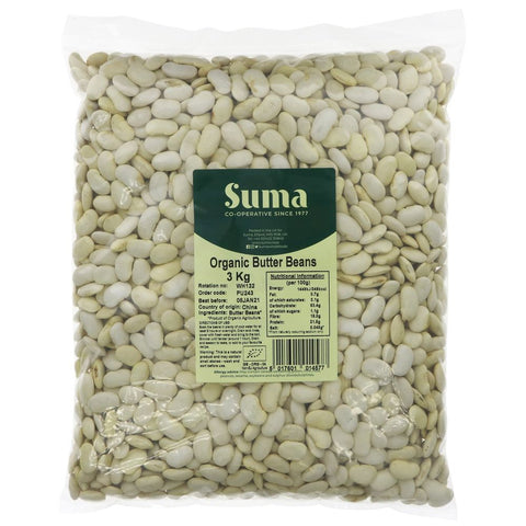 Suma Bagged Down - Organic Butter Beans 3 kg