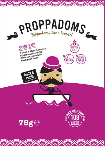 Proppadoms Duck and Plum Flavour 75g (Pack of 12)