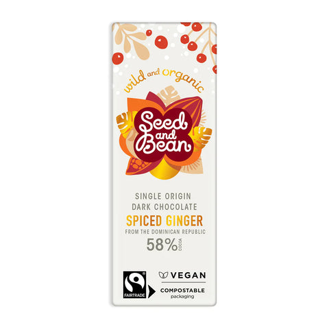 Seed & Beans Organic Spiced Ginger Mini Bar 25g(Pack of 30)