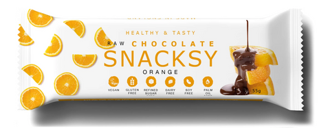 Snacksy Raw Chocolate Orange Bar 55g (Pack of 12)